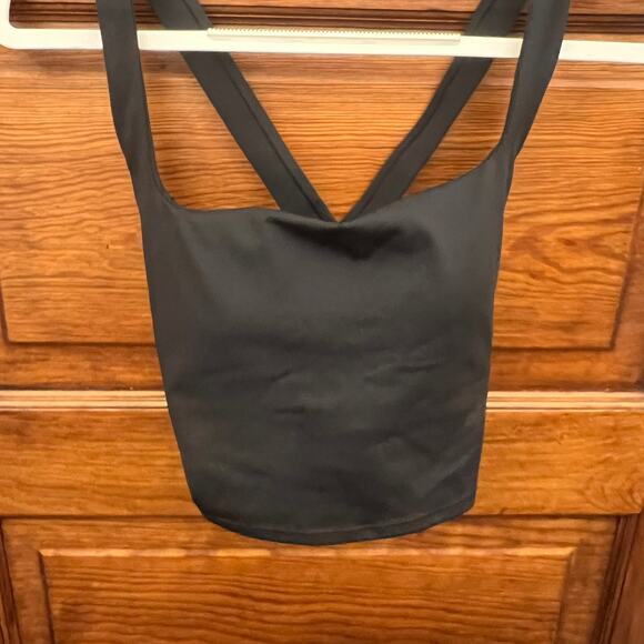 Halara sz S NWT Softlyzero Airy Square Neck Black Crisscross Cropped Tank Top - Picture 4 of 15